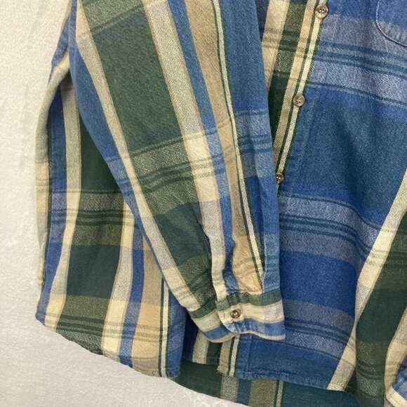 Vintage 90s Bon Homme Button Up Flannel Shirt Mens 2XLT Tall Plaid Long Sleeve - Picture 8 of 11